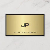 ブラックカッコいいおよび金ゴールドモノグラムグラマープロフェッショナル 名刺 (正面)