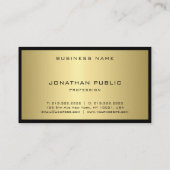 ブラックカッコいいおよび金ゴールドモノグラムグラマープロフェッショナル 名刺 (裏面)