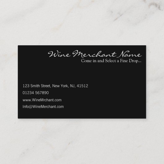 ブラックカッコいいワモダンインボトルフォト名刺 名刺 (裏面)