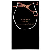 ブラックカッパーシザーロゴビジネス スモールペーパーバッグ (裏面)