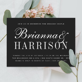 ブラックカップルナーズウェディングシャワー 招待状