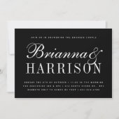 ブラックカップルナーズウェディングシャワー 招待状 (正面)