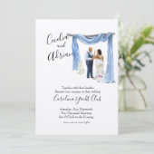 ブラックカップル春ボタニカル結婚式招待状 招待状 (スタンド正面)