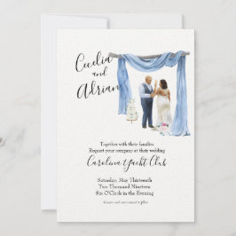 ブラックカップル春ボタニカル結婚式招待状 招待状