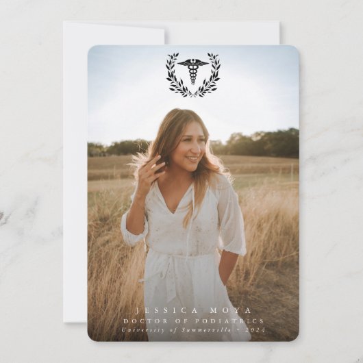 ブラックカドゥセウス医科大学2写真卒業 案内状 (正面)