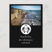 ブラックカニのステンシルモノグラム写真 インビテーションポストカード (正面)