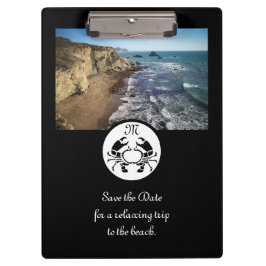 ブラックカニのステンシルモノグラム写真 クリップボード