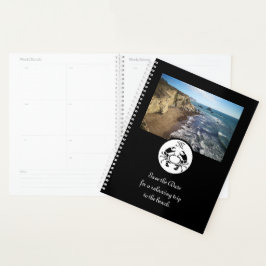 ブラックカニのステンシルモノグラム写真 プランナー手帳