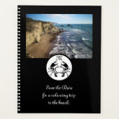 ブラックカニのステンシルモノグラム写真 プランナー手帳 (正面)