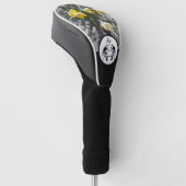 ブラックカニのステンシルモノグラムw写真 ゴルフヘッドカバー (アングル)