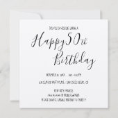 ブラックカニシルエットシーフードボイル誕生日 招待状 (裏面)