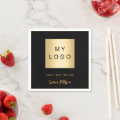 ブラックカフェバーのロゴの署名 スタンダードカクテルナプキン (インサイチュ)