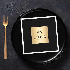 ブラックカフェバービジネスロゴ スタンダードカクテルナプキン