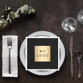 ブラックカフェバービジネスロゴ スタンダードカクテルナプキン