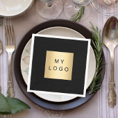 ブラックカフェバービジネスロゴ スタンダードカクテルナプキン