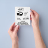 ブラックカメラアイコン、写真家、写真撮影 チラシ (手)