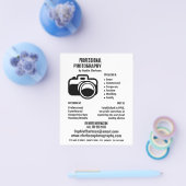 ブラックカメラアイコン、写真家、写真撮影 チラシ (シングル)