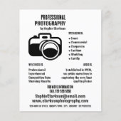 ブラックカメラアイコン、写真家、写真撮影 チラシ (正面)