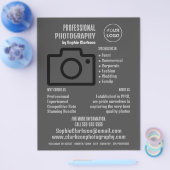 ブラックカメラアイコン、写真家、写真撮影 チラシ (シングル)