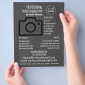 ブラックカメラアイコン、写真家、写真撮影 チラシ (手)