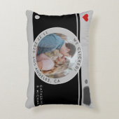 ブラックカメラフォトユニークウェディングアニバーサリー アクセントクッション (正面(垂直))