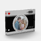 ブラックカメラユニーク写真結婚記念日 フォトブロック (左)