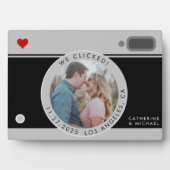 ブラックカメラユニーク写真結婚記念日 フォトプラーク (正面)