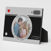 ブラックカメラユニーク写真結婚記念日 フォトプラーク (側面)