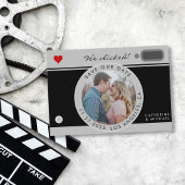 ブラックカメラ結婚写真のユニーク日付の保存 セーブザデート