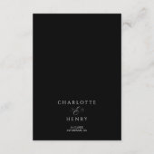ブラックカモダンラグラフィスクリプトの結婚詳細 エンクロージャーカード (裏面)