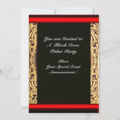 ブラックカラストランプ、トランプのポーカーパーティーレッドワックスシール 招待状 (裏面)