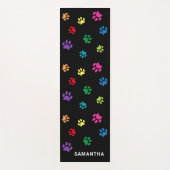 ブラックカラフルに可愛いポーカスタムプ ヨガマット (正面)