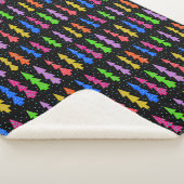 ブラックカラフルのクリスマスツリー シェルパブランケット (3/4)