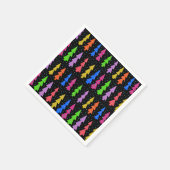 ブラックカラフルのクリスマスツリー スタンダードカクテルナプキン (角)