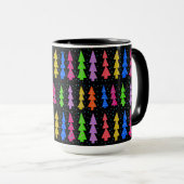 ブラックカラフルのクリスマスツリー マグカップ (正面右)