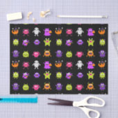 ブラックカラフルの可愛いハロウィンモンスター 薄葉紙 (クラフト)