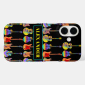 ブラックカラフルアドオン名のギター Case-Mate iPhoneケース (裏面 (横))