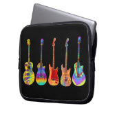 ブラックカラフルギター ラップトップスリーブ (正面左)