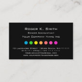 ブラックカラフルシックに対す企業のるドット 名刺 (正面)