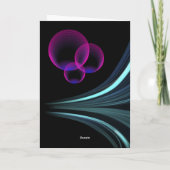 ブラックカラフルフローラクリスタル抽象芸術Son & Wife サンキューカード (裏面)