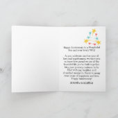 ブラックカラフルフローラクリスタル抽象芸術Son & Wife サンキューカード (内部)