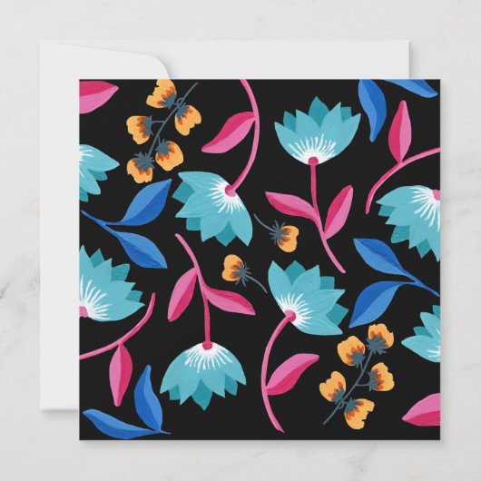 ブラックカラフルフローラフォークアート (裏面)