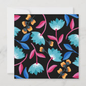 ブラックカラフルフローラフォークアート (正面)