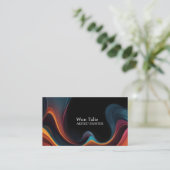 ブラックカラフルミニマル抽象芸術アーティスト 名刺 (スタンド正面)