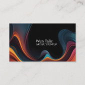ブラックカラフルミニマル抽象芸術アーティスト 名刺 (正面)