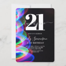 ブラックカラフルミニマル21歳の誕生日