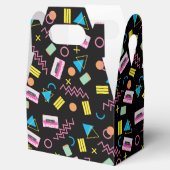 ブラックカラフル80年代80年代のレトロパターン フェイバーボックス (オープン)