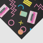 ブラックカラフル80年代80年代のレトロパターン 薄葉紙 (詳細)