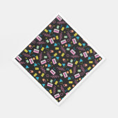 ブラックカラフル80年代80年代のレトロパーティーテーマ スタンダードランチョンナプキン (角)