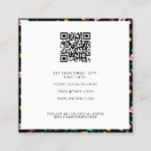 ブラックカラフル80年代80年代のレトロパーティープランナー スクエア名刺 (裏面)